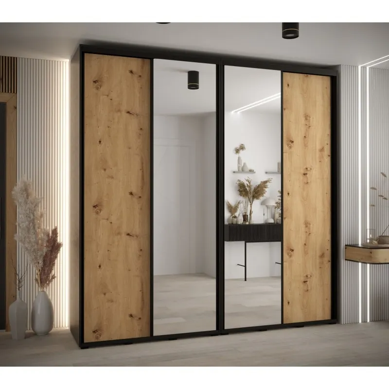 Vysoká šatní skříň s posuvnými dveřmi Davos 3 240, hloubka 45 cm, výška 235,2 cm