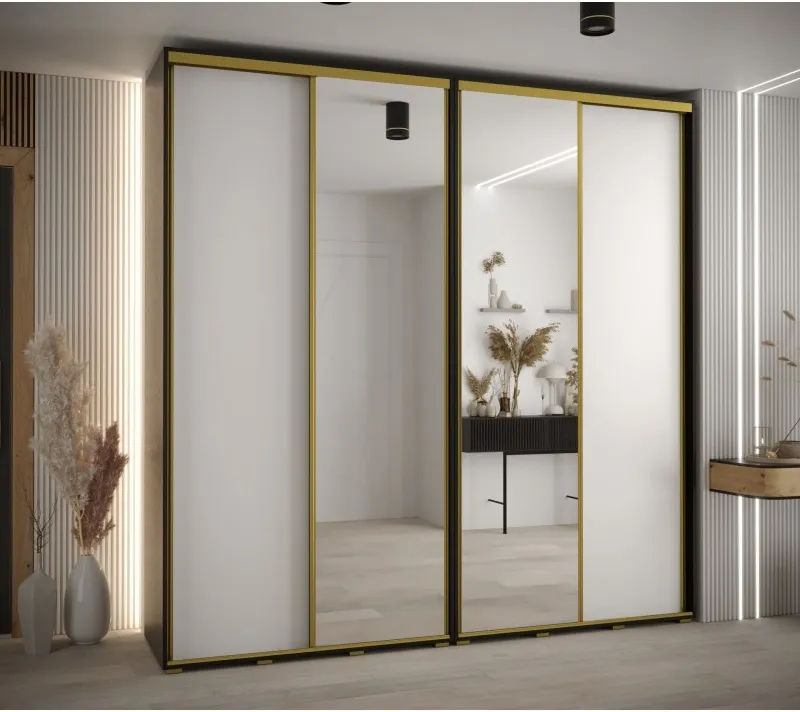 Vysoká šatní skříň s posuvnými dveřmi Davos 3 240, hloubka 45 cm, výška 235,2 cm