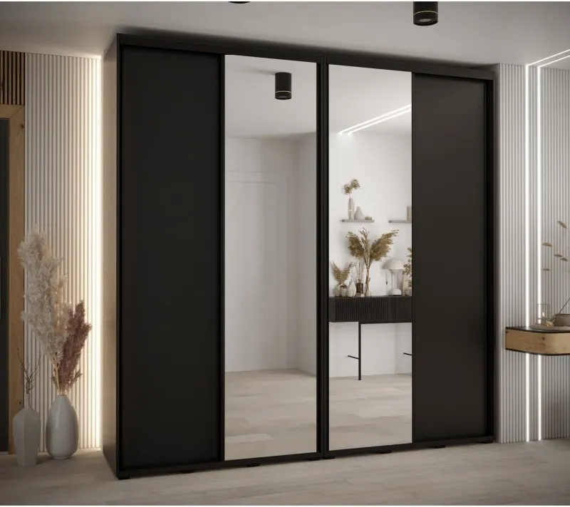 Vysoká šatní skříň s posuvnými dveřmi Davos 3 240, hloubka 45 cm, výška 235,2 cm