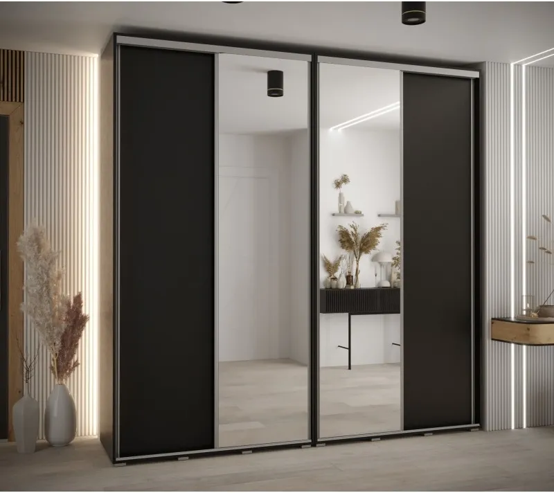 Vysoká šatní skříň s posuvnými dveřmi Davos 3 240, hloubka 45 cm, výška 235,2 cm