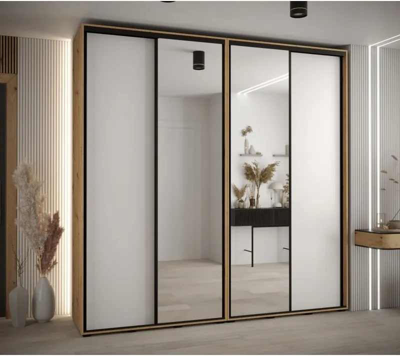 Vysoká šatní skříň s posuvnými dveřmi Davos 3 240, hloubka 45 cm, výška 235,2 cm
