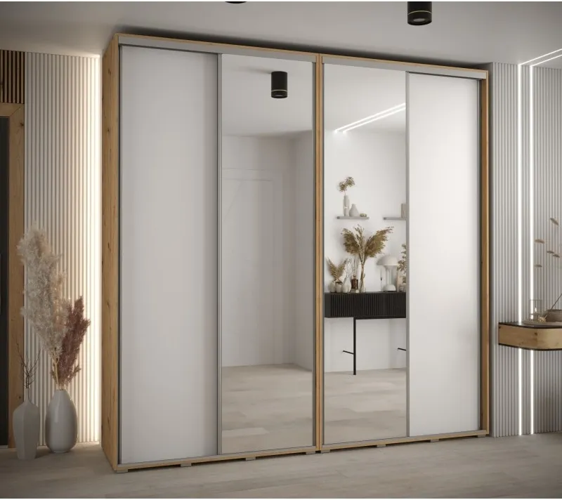 Vysoká šatní skříň s posuvnými dveřmi Davos 3 240, hloubka 45 cm, výška 235,2 cm