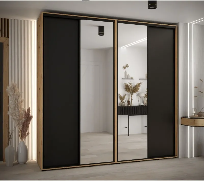 Vysoká šatní skříň s posuvnými dveřmi Davos 3 240, hloubka 45 cm, výška 235,2 cm