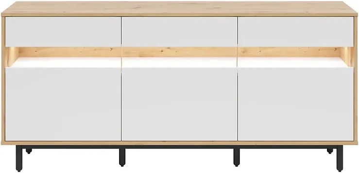 Komoda Gap 190 cm se 3 dvířky a  zásuvkami