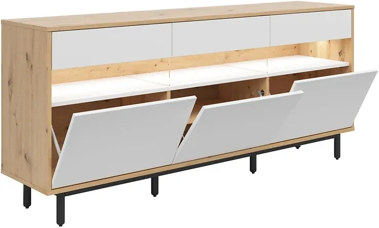 Komoda Gap 190 cm se 3 dvířky a  zásuvkami