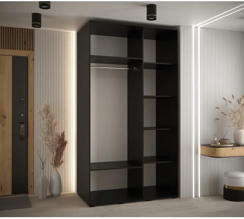 Skriňa s posuvnými dverami so zrkadlom Lanko 2 130 cm 60 cm hĺbky