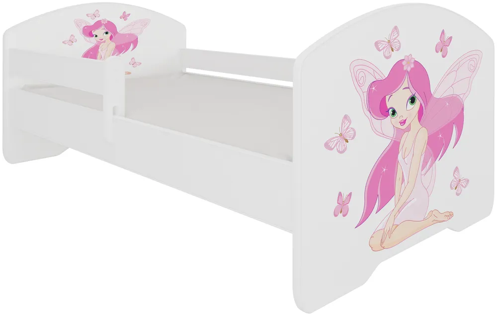 Posteľ s matracom a zábranou Pepe Girl with Wings 140 cm