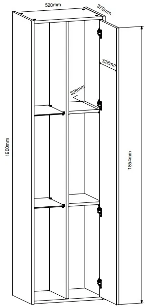 Regál Gap 52 cm s dveřmi
