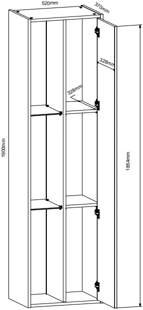 Regál Gap 52 cm s dvířky