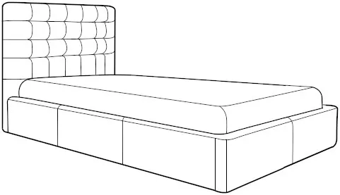 Łóżko tapicerowane pojedyncze Aldo 90x200 z eleganckim zagłówkiem