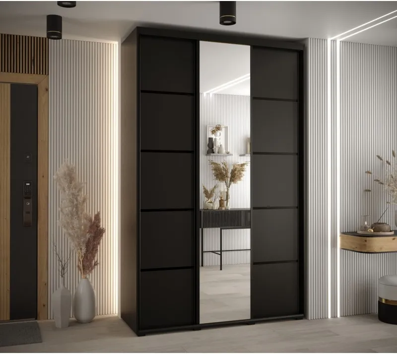 Skriňa s posuvnými dverami so zrkadlom Davos 5 160 cm 45 cm hĺbky