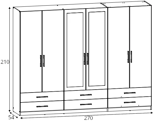 Šatní skříň Herford 270 cm