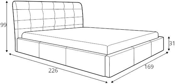 Łóżko tapicerowane Aldo 160x200 z eleganckim zagłówkiem