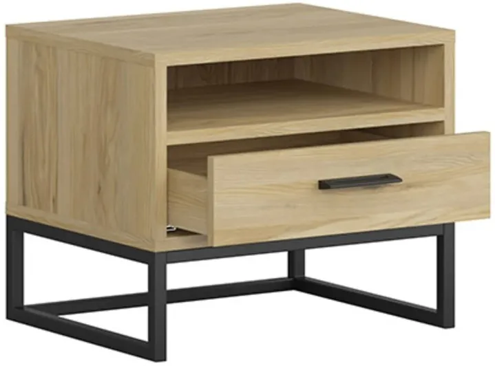 Praktický noční stolek se zásuvkou a nikou pod deskou do ložnice Ramla