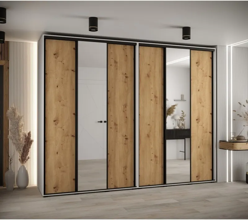 Vysoká šatní skříň s posuvnými dveřmi Davos 3 300, hloubka 60 cm, výška 235,2 cm