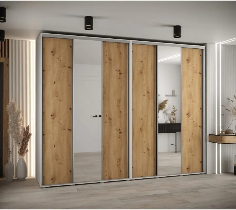 Vysoká šatní skříň s posuvnými dveřmi Davos 3 300, hloubka 60 cm, výška 235,2 cm