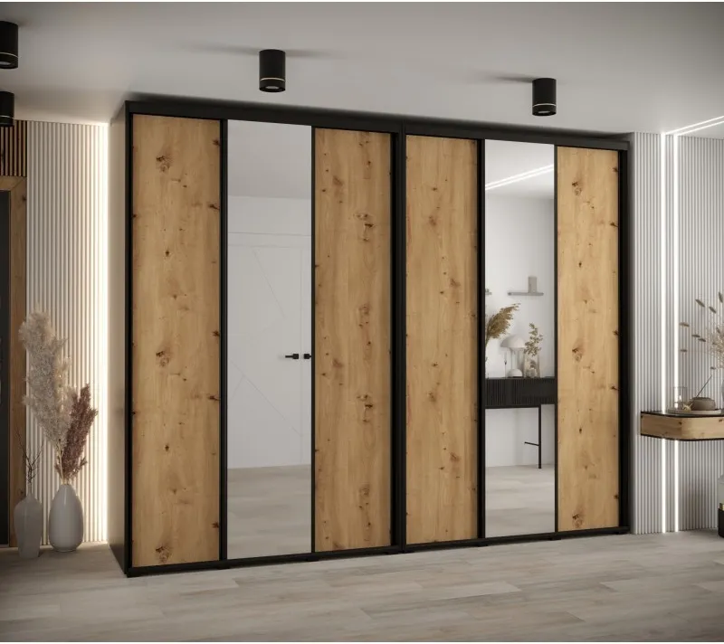 Vysoká šatní skříň s posuvnými dveřmi Davos 3 300, hloubka 60 cm, výška 235,2 cm