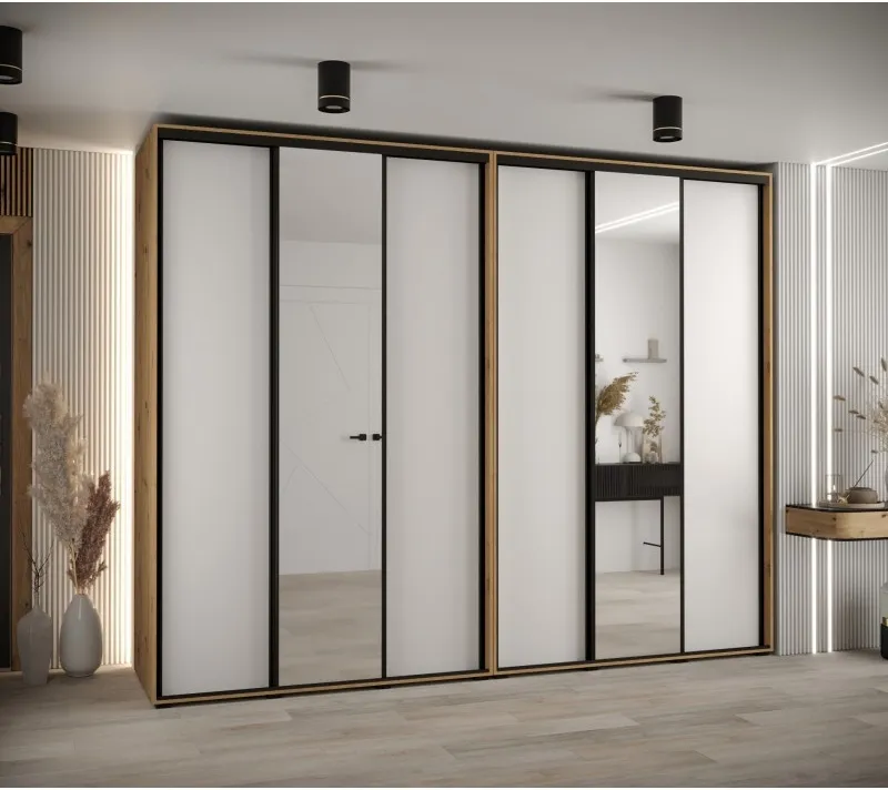 Vysoká šatní skříň s posuvnými dveřmi Davos 3 300, hloubka 60 cm, výška 235,2 cm