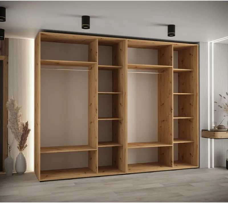 Vysoká šatní skříň s posuvnými dveřmi Davos 3 300, hloubka 60 cm, výška 235,2 cm