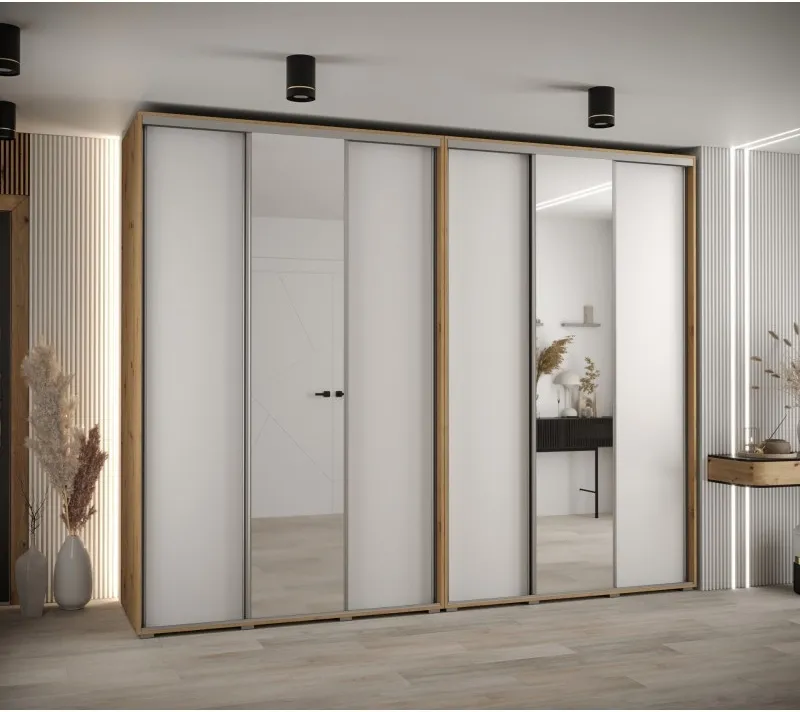 Vysoká šatní skříň s posuvnými dveřmi Davos 3 300, hloubka 60 cm, výška 235,2 cm