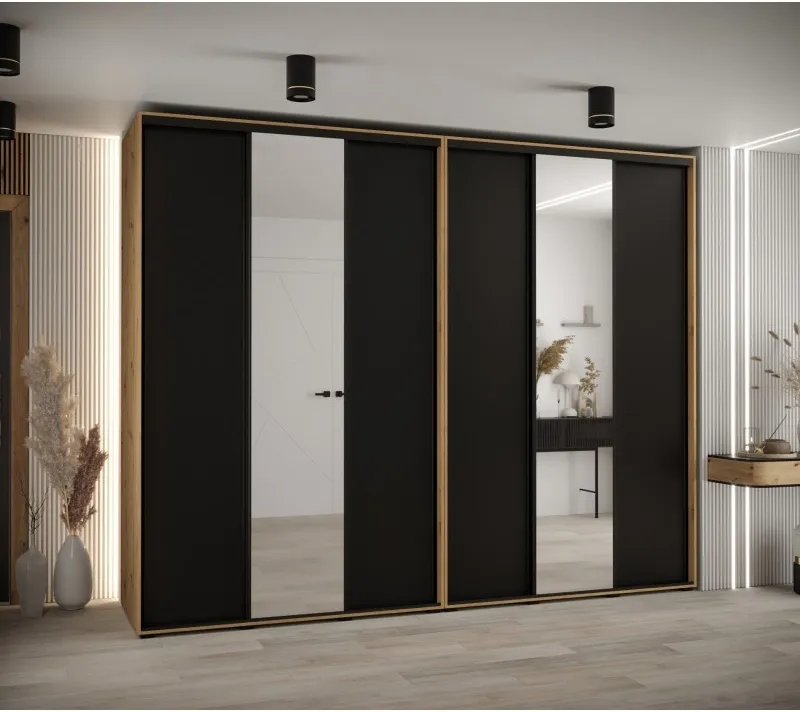 Vysoká šatní skříň s posuvnými dveřmi Davos 3 300, hloubka 60 cm, výška 235,2 cm