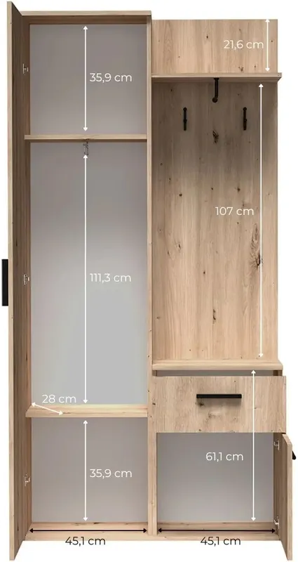 Předsíňová stěna Lux se zrcadlem