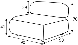 Modul s opěradlem 90x90 cm GirO