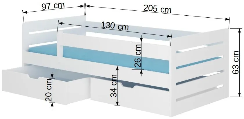 Postel Bemma 200x90 s roštem a matrací