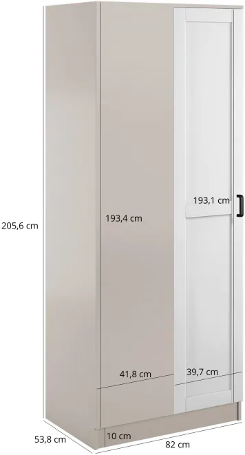 Jednodveřová rohová šatní skříň Kami
