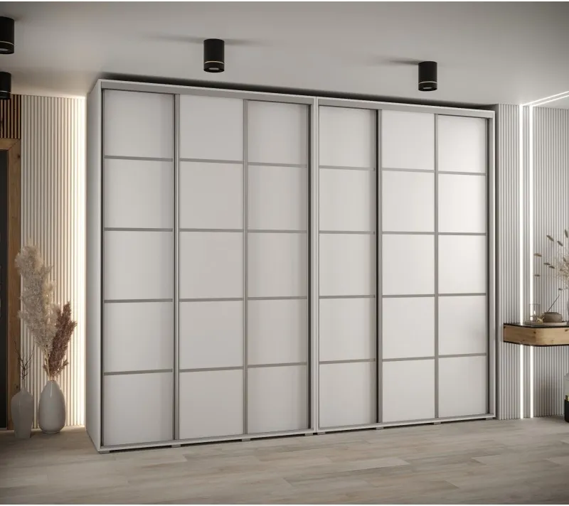 Vysoká šatní skříň s posuvnými dveřmi Davos 4 300, hloubka 60 cm, výška 235,2 cm