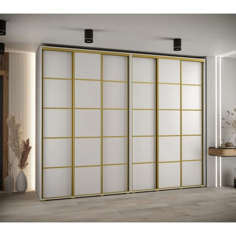 Vysoká šatní skříň s posuvnými dveřmi Davos 4 300, hloubka 60 cm, výška 235,2 cm