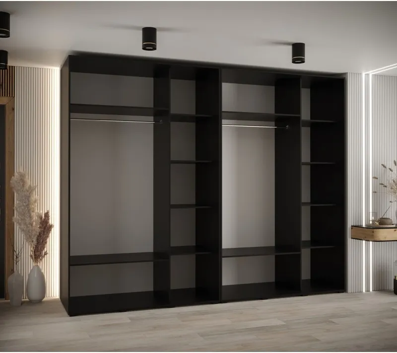 Vysoká šatní skříň s posuvnými dveřmi Davos 4 300, hloubka 60 cm, výška 235,2 cm