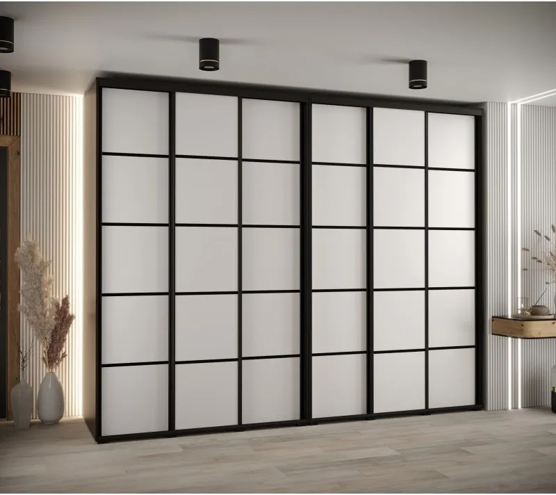 Vysoká šatní skříň s posuvnými dveřmi Davos 4 300, hloubka 60 cm, výška 235,2 cm