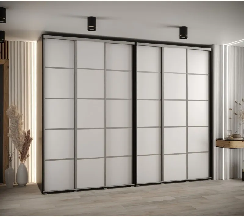 Vysoká šatní skříň s posuvnými dveřmi Davos 4 300, hloubka 60 cm, výška 235,2 cm