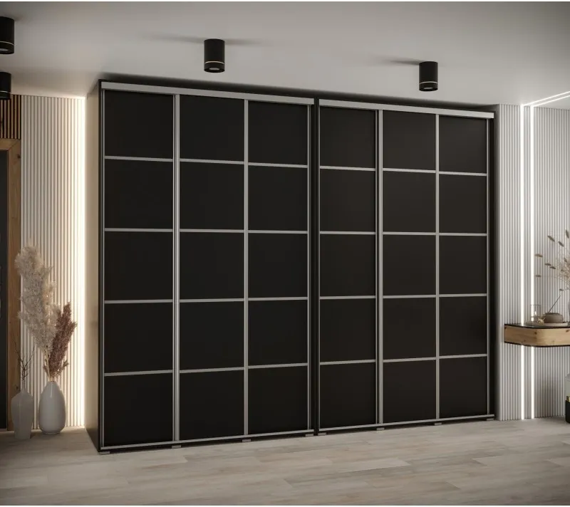 Vysoká šatní skříň s posuvnými dveřmi Davos 4 300, hloubka 60 cm, výška 235,2 cm