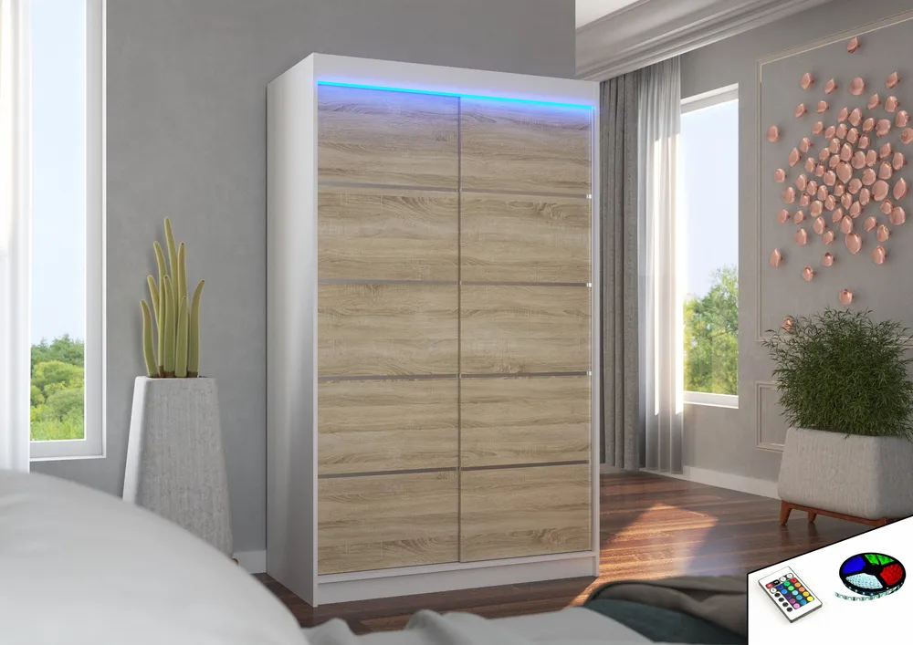 Šatní skříň Benisso 120 s osvětlením
