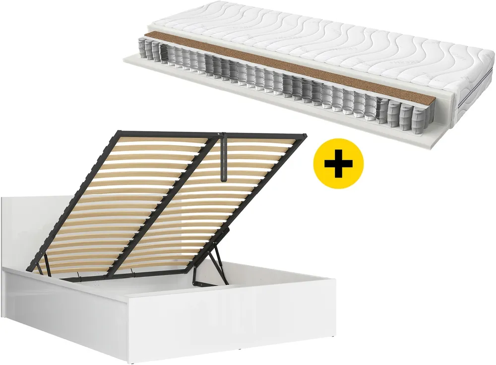 Sestava postel Tetrix 160x200 cm s roštem a matrací Ceres
