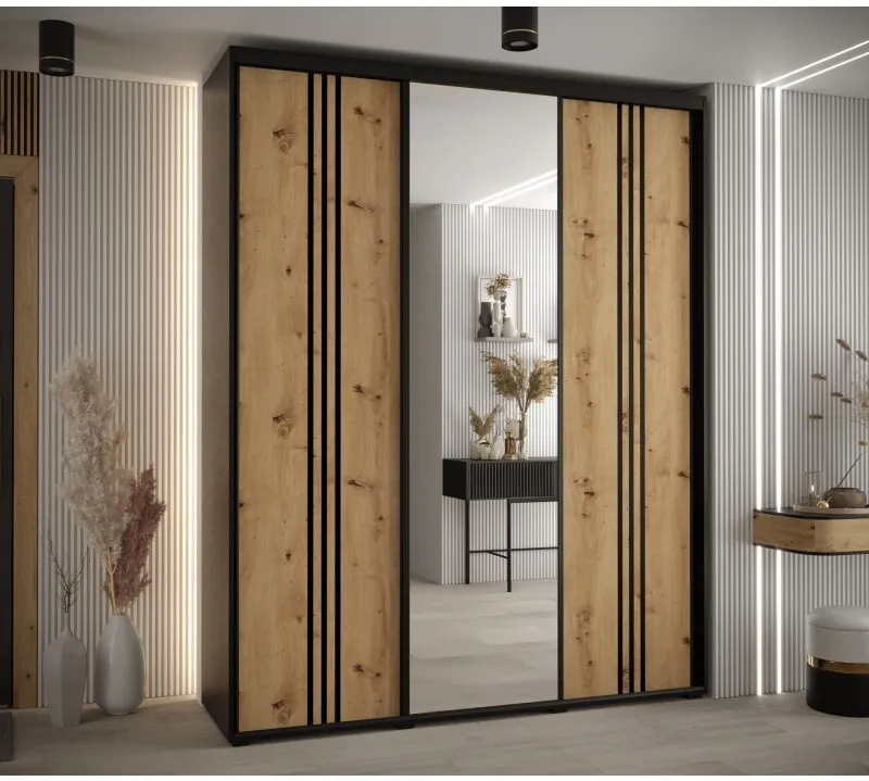 Skriňa s posuvnými dverami so zrkadlom Davos 7 190 cm 45 cm