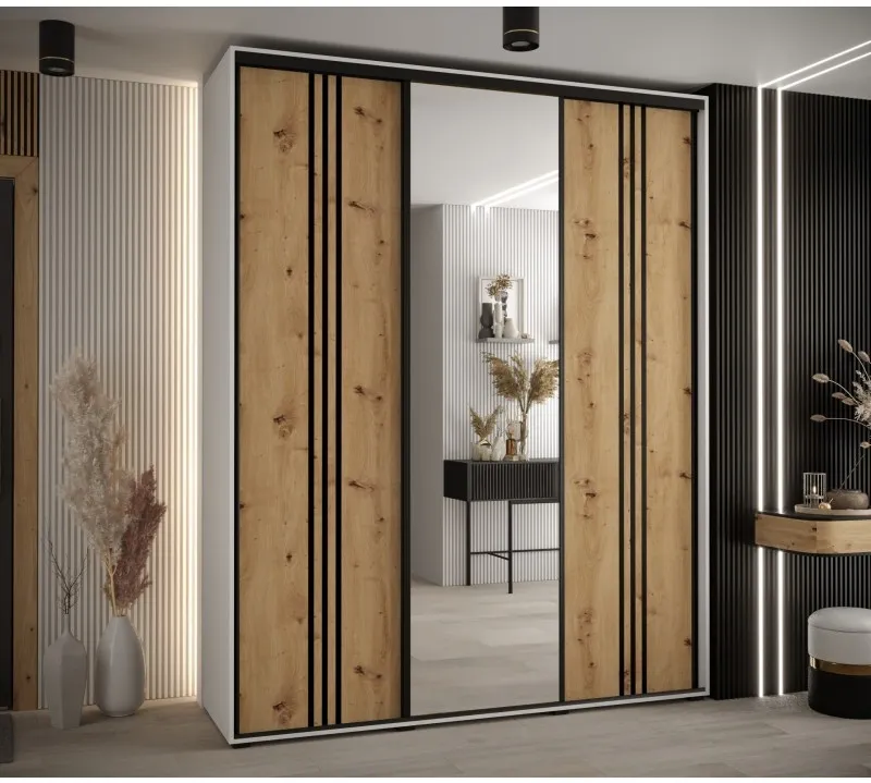 Skriňa s posuvnými dverami so zrkadlom Davos 7 190 cm 45 cm