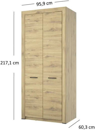 Szafa Sapori z półką oraz drążkiem do sypialni