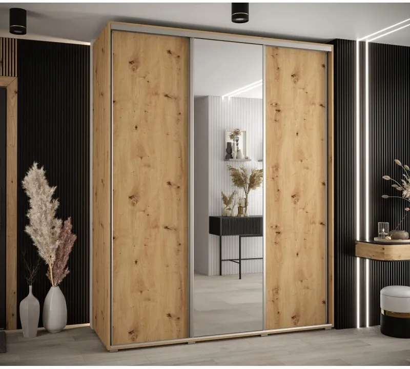Skriňa s posuvnými dverami so zrkadlom vysoká Davos 3 200 hĺbka 60 cm