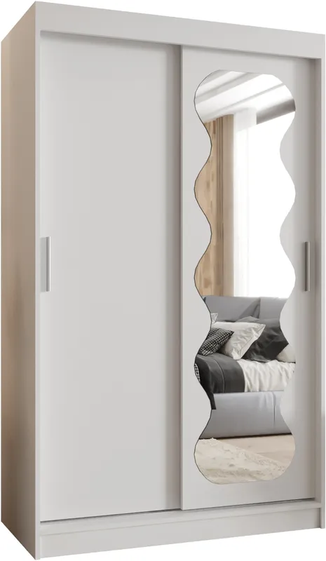Šatní skříň s posuvnými dveřmi se zrcadlem Spoti 120 cm