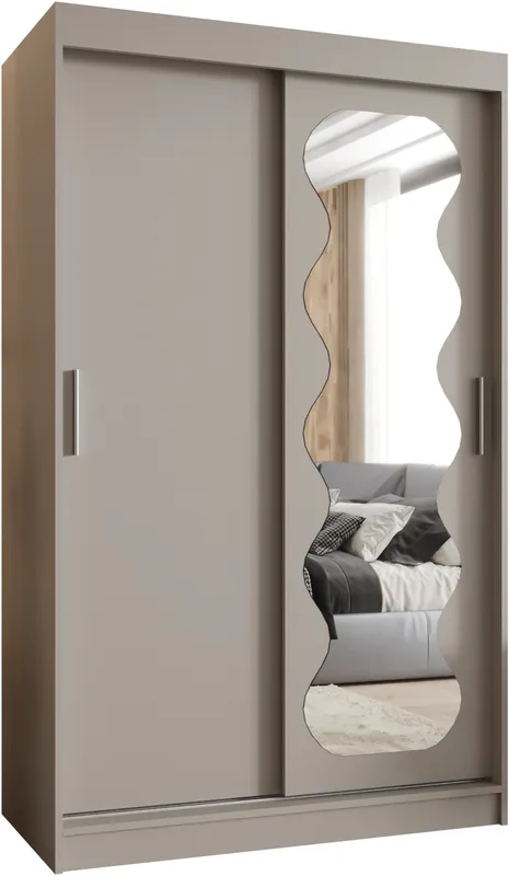 Šatní skříň s posuvnými dveřmi se zrcadlem Spoti 120 cm