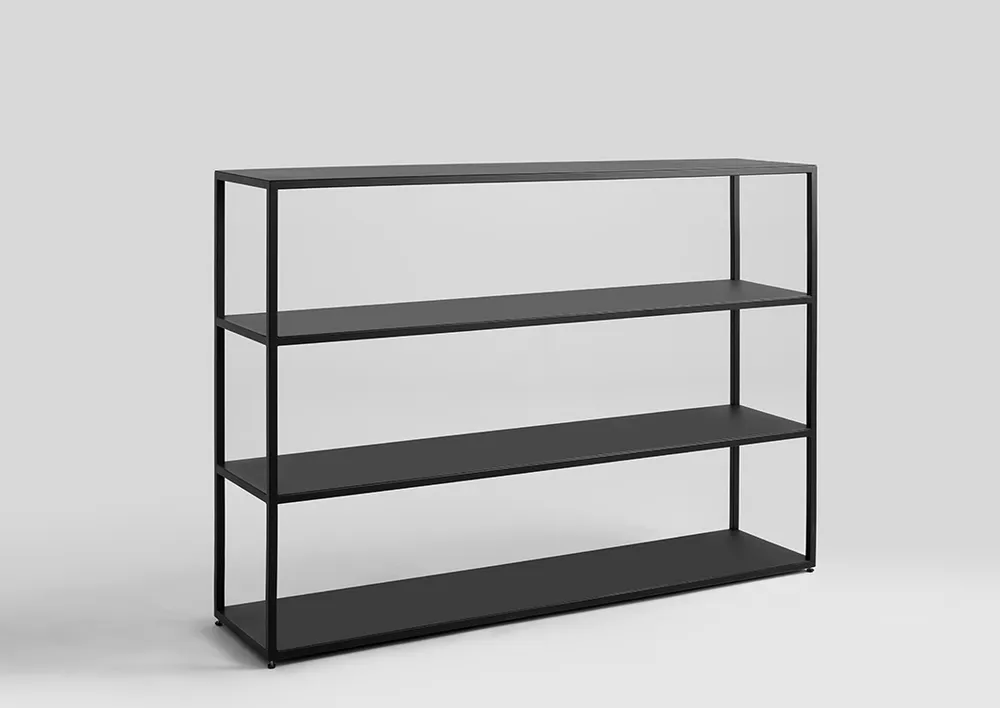 Prostorný kovový regál do obývacího pokoje Hyller 150x110