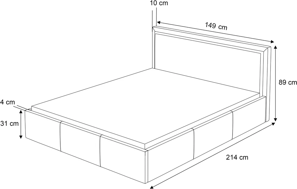 Łóżko tapicerowane Soave 140x200 z podnoszonym stelażem