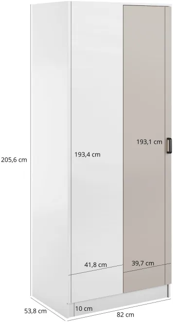 Jednodveřová rohová šatní skříň Kami