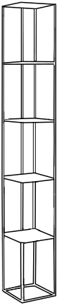 Praktický regál na kovových rámech do obývacího pokoje Tensio Pillar 5F 230x30 cm