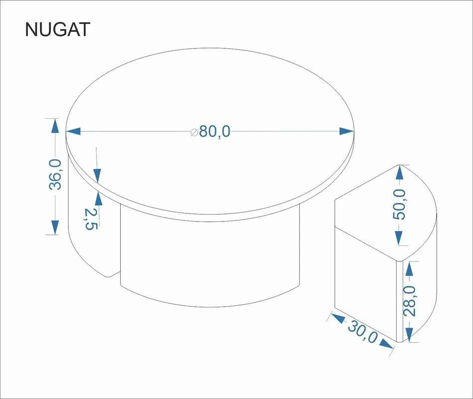 Ława Nugat z pufami
