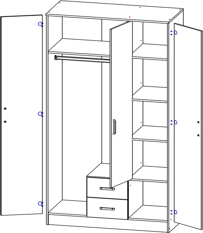 Šatní skříň Kami 120 cm