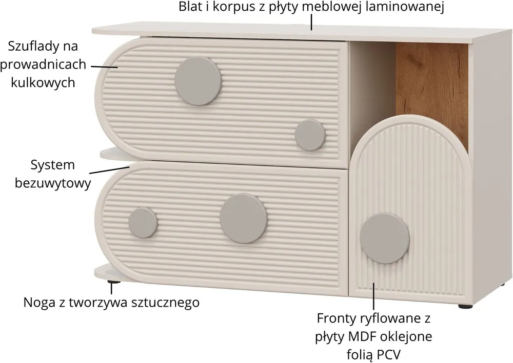 Komoda z oświetleniem Ping